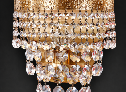 Wandlampe Wandleuchten Wandleuchte Lüster Wand Lampen Kristall Gold